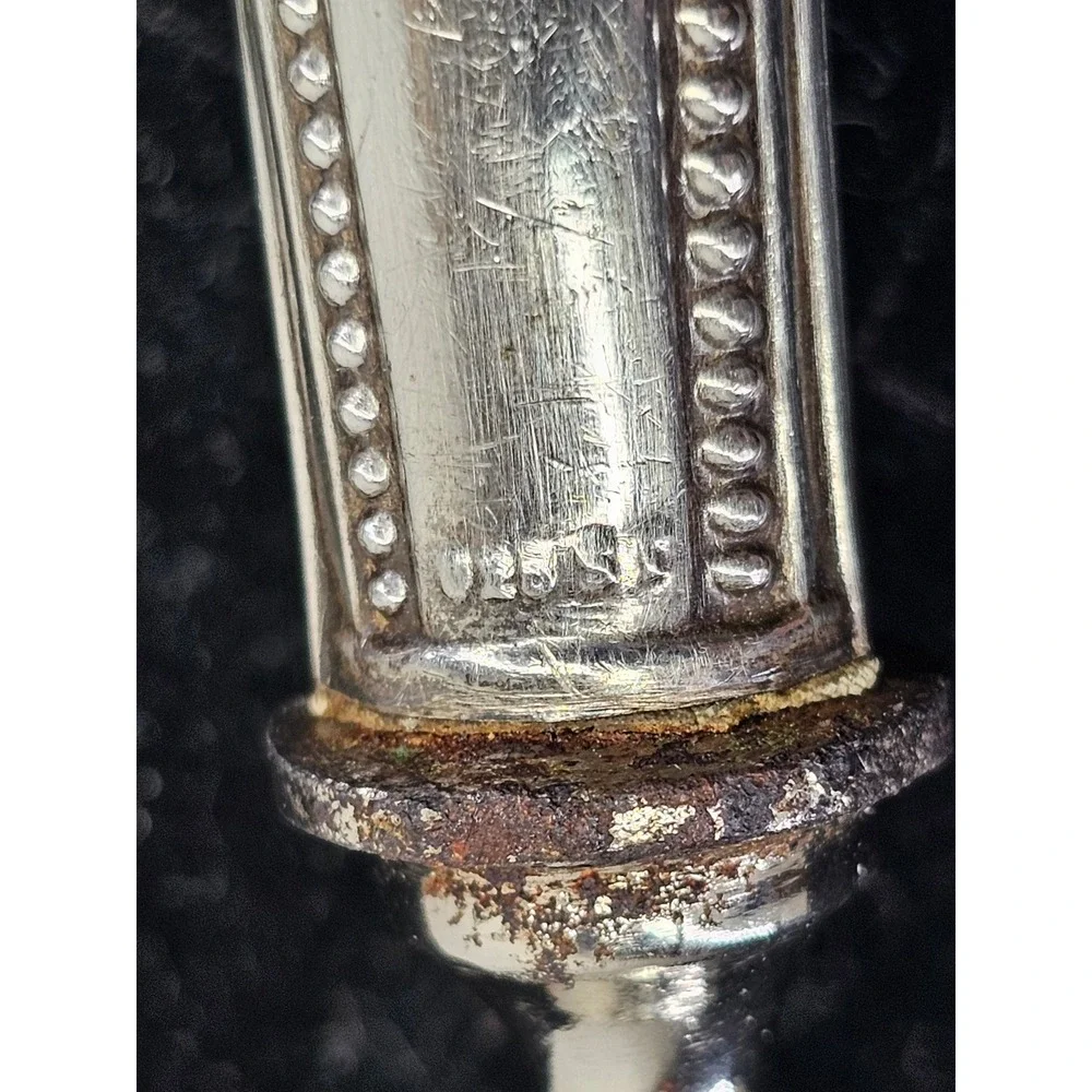 Vintage 1950s Pie Scoop Silver 925 Sterling Engraved Beaded Handle‎
